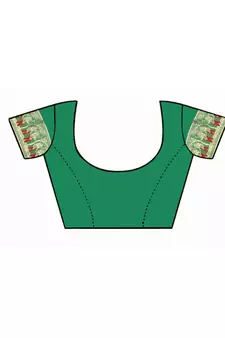 Dark Green Woven silk blend Saree With Blouse