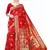 Red Woven Silk Blend Saree With Blouse