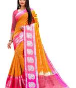 Multicolor woven chanderi silk saree with blouse