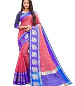 Multicolor woven chanderi silk saree with blouse