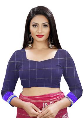 Multicolor woven chanderi silk saree with blouse 4