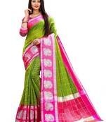 Multicolor woven chanderi silk saree with blouse