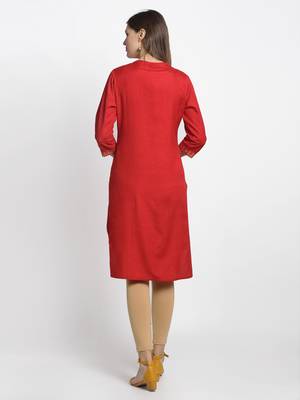 Red printed cotton kurtas-and-kurtis 2