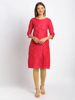 Red printed cotton kurtas-and-kurtis 1
