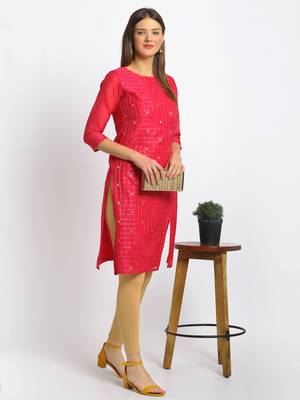 Red printed cotton kurtas-and-kurtis 5