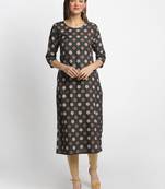 Blue printed rayon kurtas-and-kurtis