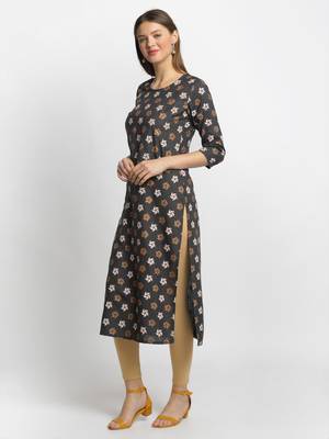 Blue printed rayon kurtas-and-kurtis 3