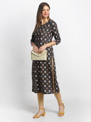 Blue printed rayon kurtas-and-kurtis 5