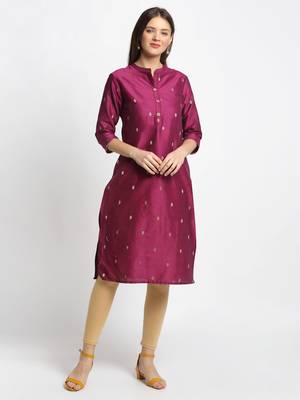 Purple printed cotton kurtas-and-kurtis 1