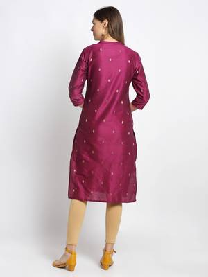 Purple printed cotton kurtas-and-kurtis 2