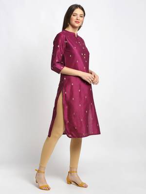 Purple printed cotton kurtas-and-kurtis 3