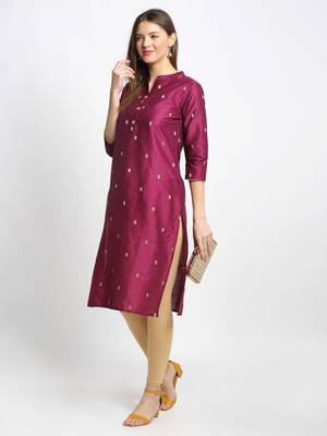 Purple printed cotton kurtas-and-kurtis 5