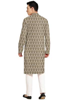 Brown plain jacquard men-kurtas 3