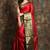 Dark red woven silk  saree with zari work  black border and blouse