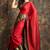 Dark red woven silk  saree with zari work  black border and blouse