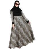 Animal printed dual colored abaya