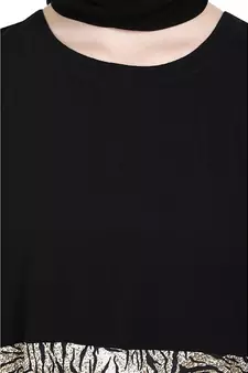 Animal printed dual colored abaya