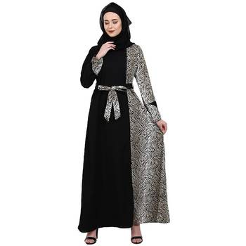 Animal printed dual colored casual abaya 1