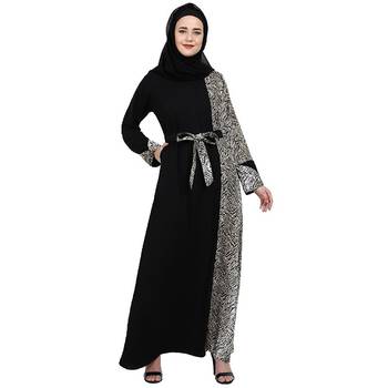 Animal printed dual colored casual abaya 2