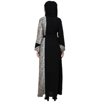 Animal printed dual colored casual abaya 5