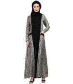 Dual colored casual abaya with Animal print