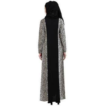 Dual colored casual abaya with Animal print 5