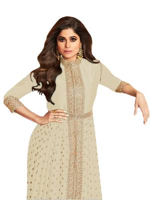 Off-white embroidered faux georgette salwar 2