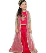 Girl'S Art Silk Pink Lehenga Choli