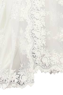 White Embroidered Net Saree With Blouse 3