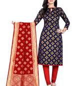 Navy-blue brocade brocade salwar