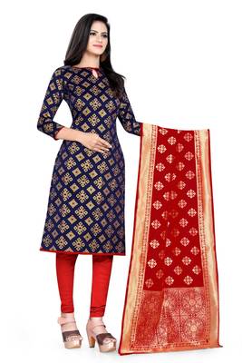 Navy-blue brocade brocade salwar 3