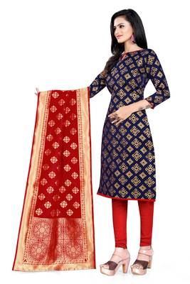 Navy-blue brocade brocade salwar 4