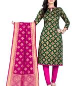 Dark-green brocade brocade salwar