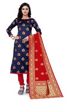 Navy-Blue Brocade Brocade Salwar
