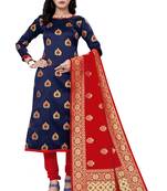 Navy-Blue Brocade Brocade Salwar