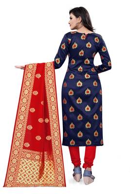 Navy-Blue Brocade Brocade Salwar 2