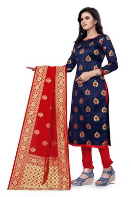 Navy-Blue Brocade Brocade Salwar 4