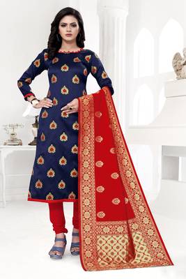 Navy-Blue Brocade Brocade Salwar 5