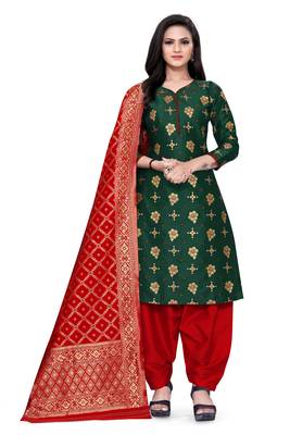 Dark-green brocade brocade salwar 1