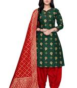 Dark-green brocade brocade salwar