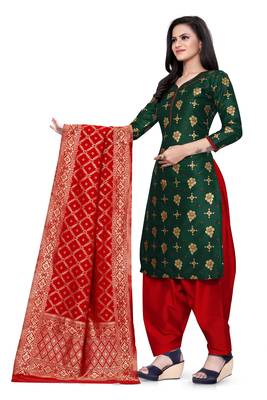 Dark-green brocade brocade salwar 4
