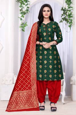 Dark-green brocade brocade salwar 5