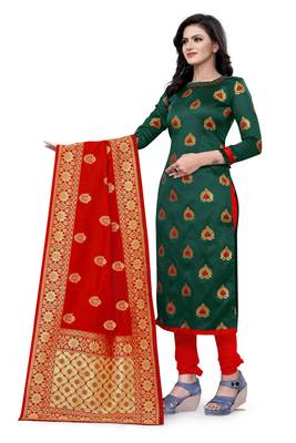 Dark-green brocade brocade salwar 4
