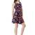 printed blue crepe dress