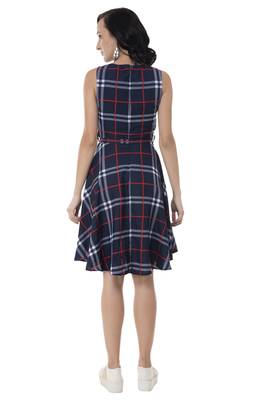 blue crepe printed dress 2