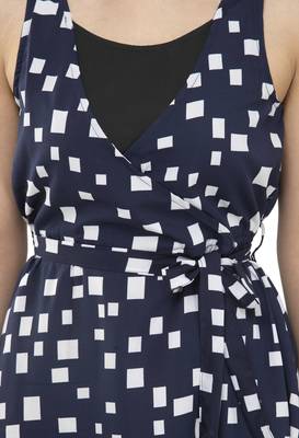 blue crepe printed dress 4