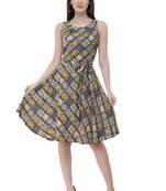 Multicolor crepe printed dress