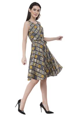 Multicolor crepe printed dress 3