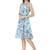 blue crepe printed dress