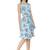 blue crepe printed dress